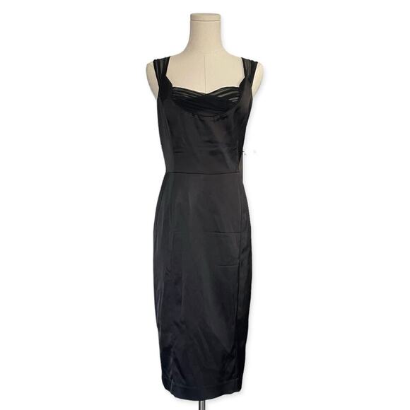 Betsey Johnson Vintage 90s Pencil Dress Size 8 M Black Y2K Whimsigoth Goth USA - Picture 1 of 16